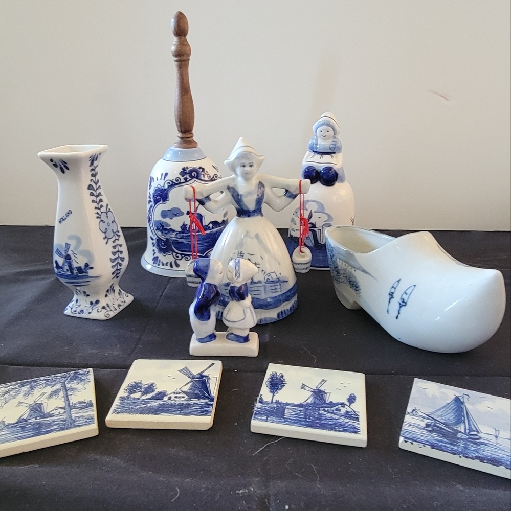 Blue and White Ceramic Art Set